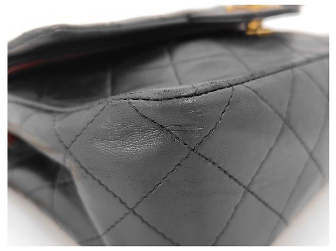 Chanel Shoulder Suede Patchwork Medium Negro - vista 4