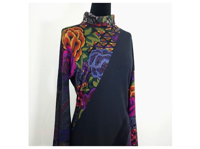 Etro Milano Maxikleid mit floralem Print Schwarz Mehrfarben - Ansicht 12