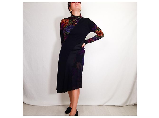 Etro Milano Maxikleid mit floralem Print Schwarz Mehrfarben - Ansicht 6