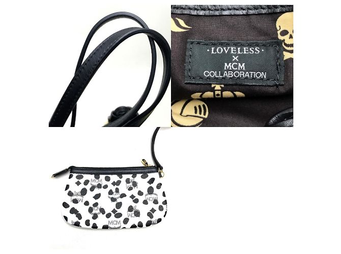 MCM x LOVELESS Dalmatian Nieten-Schultertasche Schwarz Weiß - Ansicht 13