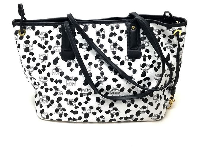 MCM x LOVELESS Dalmatian Nieten-Schultertasche Schwarz Weiß - Ansicht 2