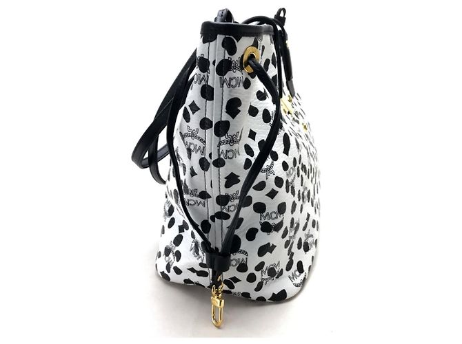 MCM x LOVELESS Dalmatian Nieten-Schultertasche Schwarz Weiß - Ansicht 4
