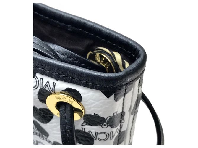 MCM x LOVELESS Dalmatian Nieten-Schultertasche Schwarz Weiß - Ansicht 6