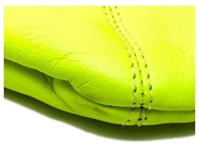 Borsa a pochette Sergio Rossi giallo fluorescente con chiusura turnlock - vista 5
