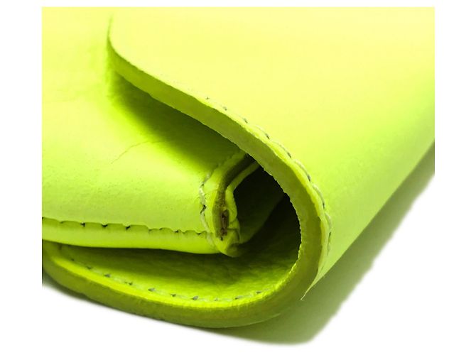 Borsa a pochette Sergio Rossi giallo fluorescente con chiusura turnlock - vista 6