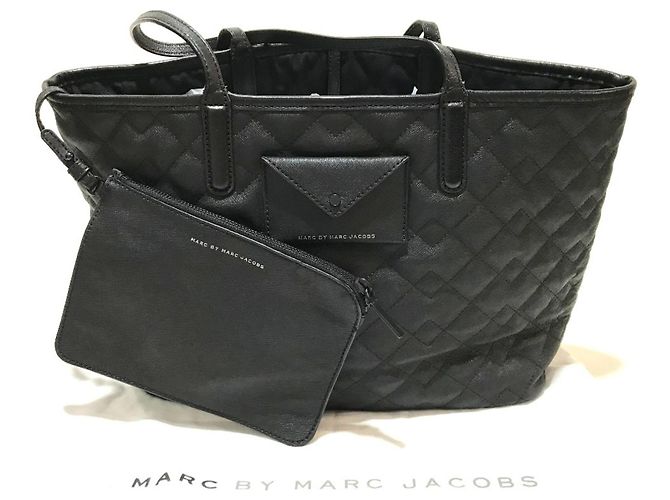 Bolsa de ombro em couro acolchoado Marc by Marc Jacobs Preto - vista 9