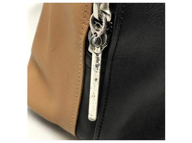 3.1 Phillip Lim Bicolor Leder Handtasche Schwarz Beige - Ansicht 10
