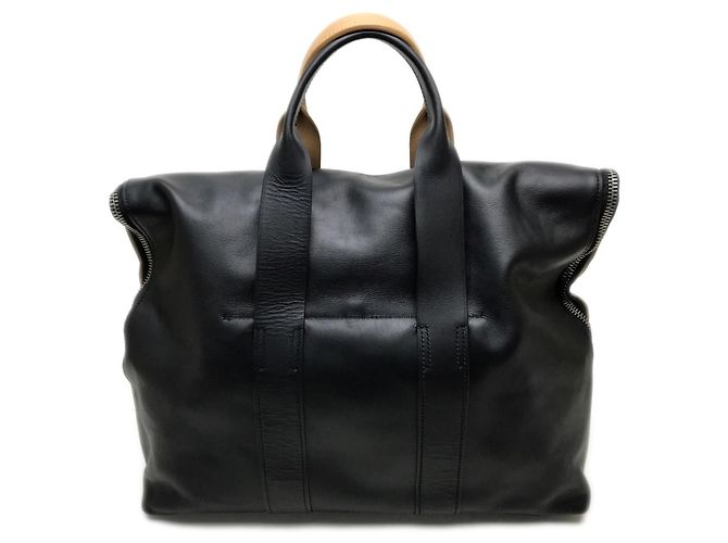 3.1 Phillip Lim Bicolor Leder Handtasche Schwarz Beige - Ansicht 4