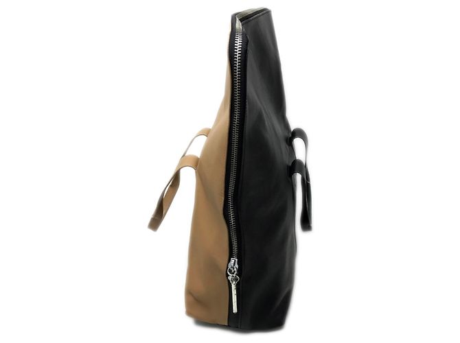 3.1 Phillip Lim Bicolor Leder Handtasche Schwarz Beige - Ansicht 6