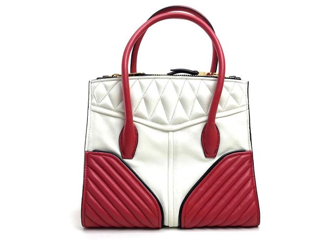 Borsa Miu Miu Matelassé in pelle rossa e bianca Bianco Rosso - vista 2