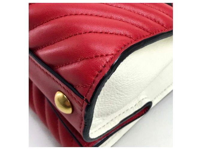 Borsa Miu Miu Matelassé in pelle rossa e bianca Bianco Rosso - vista 6