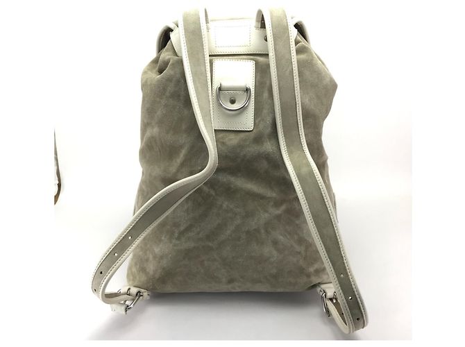 Zaino grande BALLY in camoscio beige e pelle - vista 2