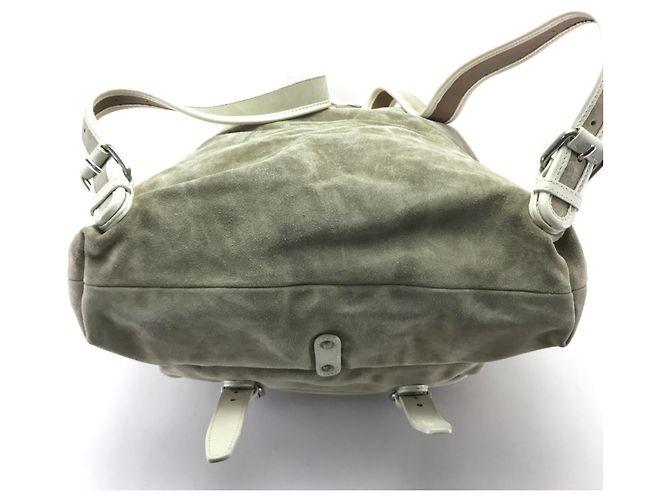 Zaino grande BALLY in camoscio beige e pelle - vista 3