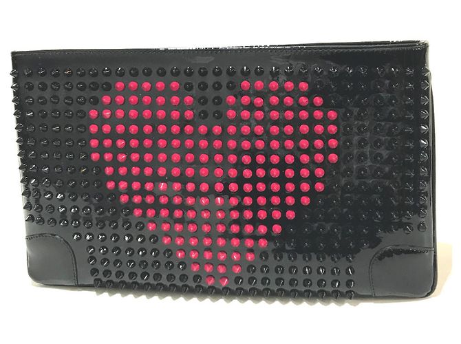 Christian Louboutin Spike Studs Rubiposh Valentine 2-Way Clutch Tasche Schwarz - Ansicht 2