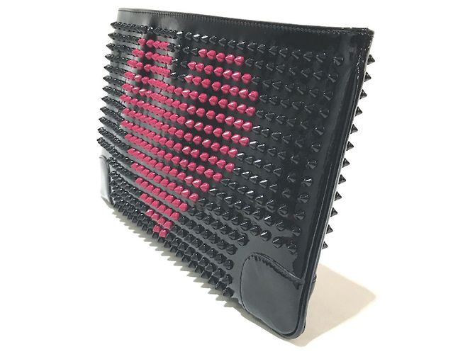 Christian Louboutin Spike Studs Rubiposh Valentine 2-Way Clutch Tasche Schwarz - Ansicht 3