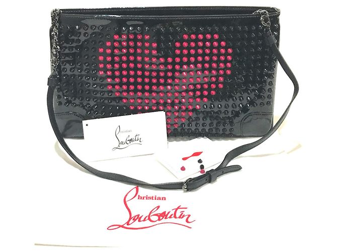 Christian Louboutin Spike Studs Rubiposh Valentine 2-Way Clutch Tasche Schwarz - Ansicht 9