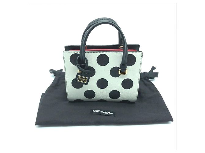 Bolsa Mini 2-Way de Bolinhas Dolce & Gabbana Preto Branco Vermelho - vista 14