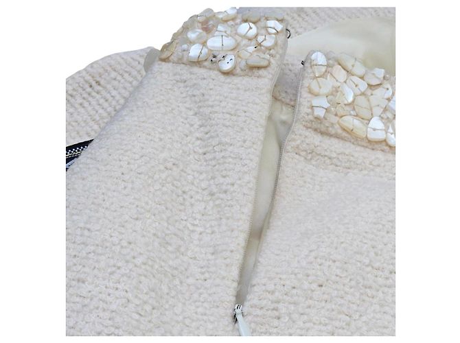 Gianni Versace Couture Tailleur Tweed Écru com Pérolas - vista 7