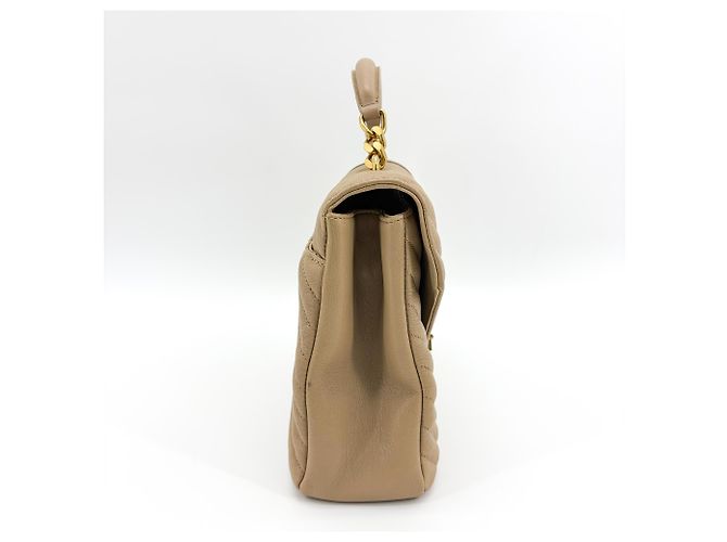 Autre Marque Saint Laurent Classic Monogram College Matelasse Chevron Leather Medium Beige - Ansicht 5