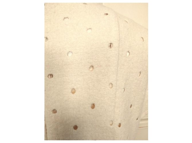 Cacharel Cream Wool Openwork Polka Dot Dress - view 20