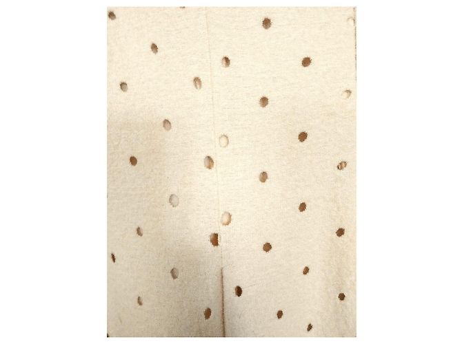 Cacharel Cream Wool Openwork Polka Dot Dress - view 5