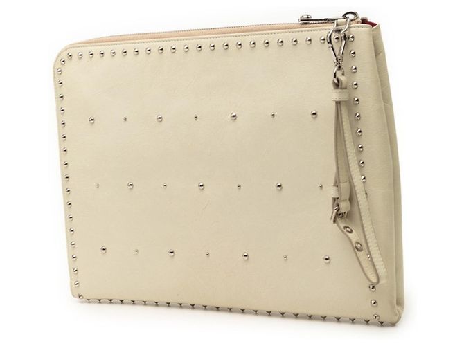 Pouch con borchie Miu Miu Bianco Crudo - vista 2