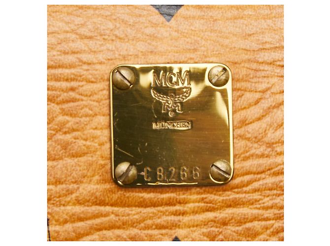 Borsa MCM Visetos Logogram Mini Boston Bag Marrone - vista 12