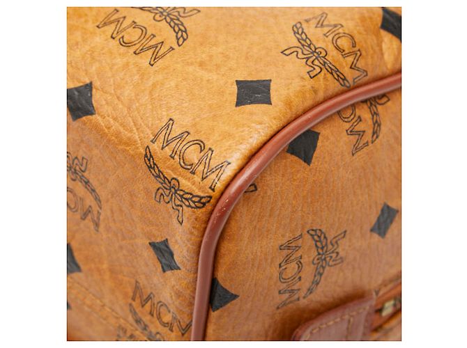 Borsa MCM Visetos Logogram Mini Boston Bag Marrone - vista 4