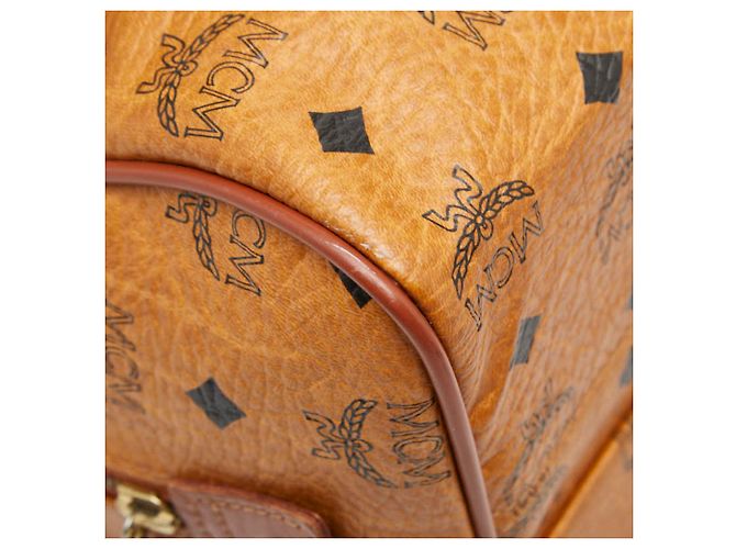 Borsa MCM Visetos Logogram Mini Boston Bag Marrone - vista 5