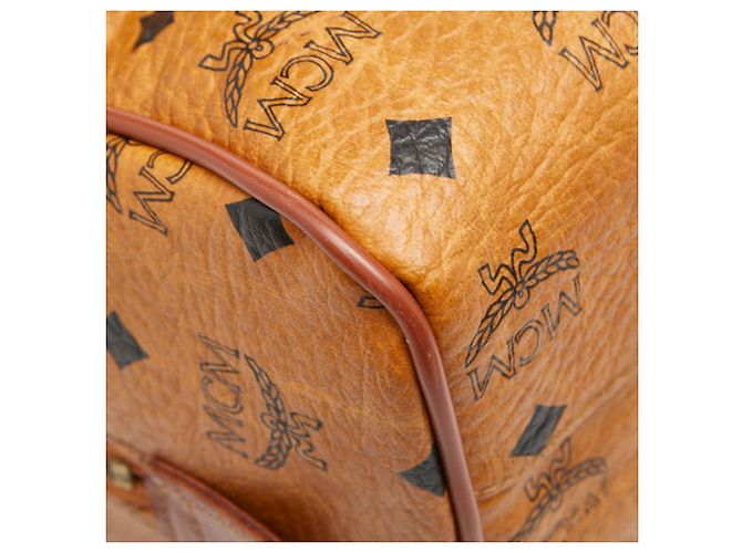 Borsa MCM Visetos Logogram Mini Boston Bag Marrone - vista 7