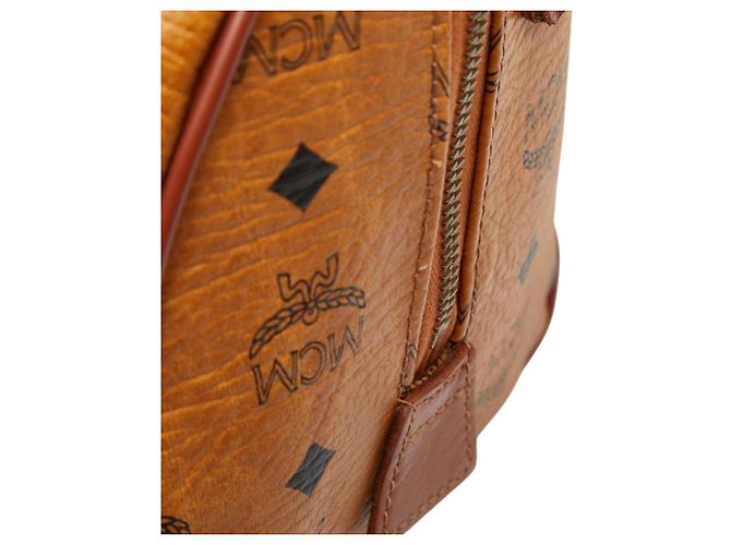 Borsa MCM Visetos Logogram Mini Boston Bag Marrone - vista 8