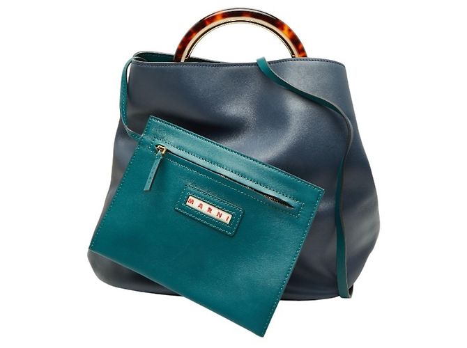 Marni Panier Circle Handtasche Marineblau - Ansicht 10
