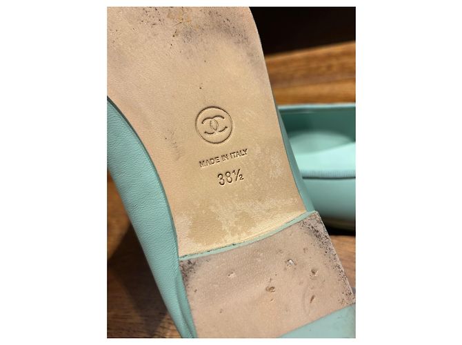 Chanel Ballerine Bicolore Bianco Verde chiaro - vista 2