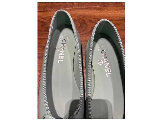 Chanel Ballerine Bicolore Bianco Verde chiaro - vista 8