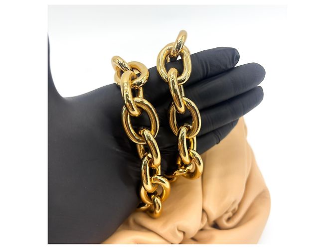 Bottega Veneta The Belt Chain Leather Giallo - vista 7