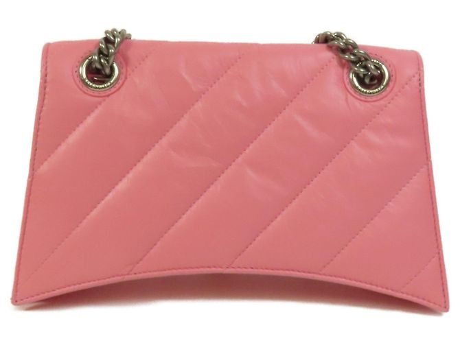 Borsa a tracolla Balenciaga Hourglass Chain in pelle Medium Rosa - vista 2