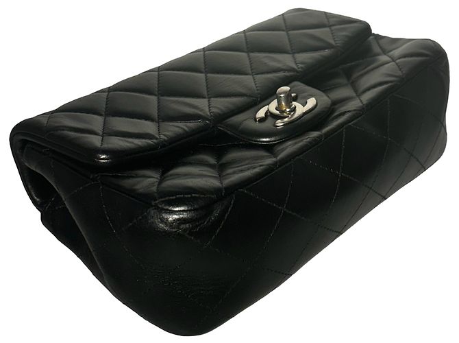Chanel Classic Single Flap Quilted Lambskin Mini Negro - vista 3