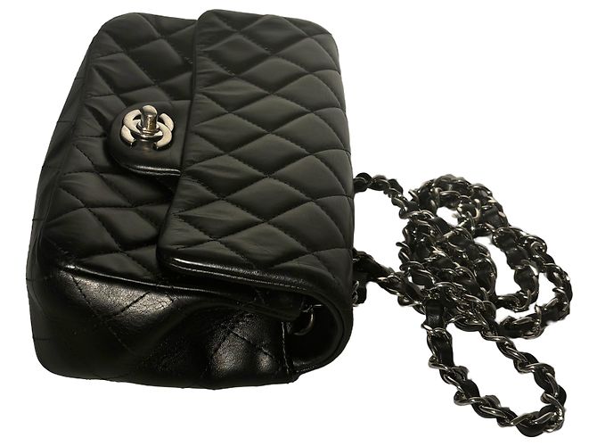 Chanel Classic Single Flap Quilted Lambskin Mini Negro - vista 5
