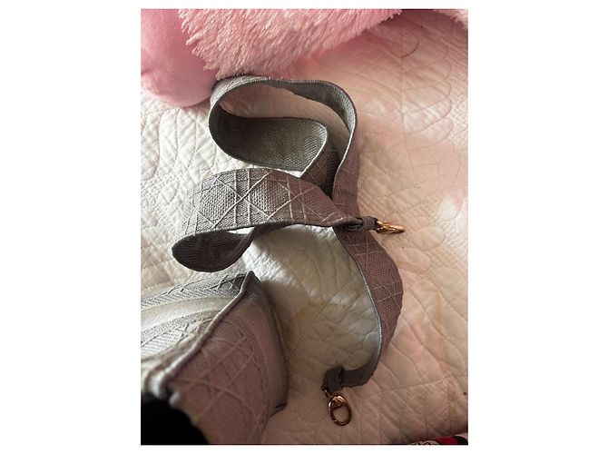 Christian Dior Borsa Lady Dior Medium in Tela Grigia Grigio - vista 11