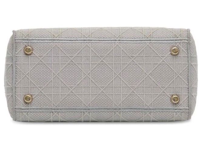 Christian Dior Borsa Lady Dior Medium in Tela Grigia Grigio - vista 20