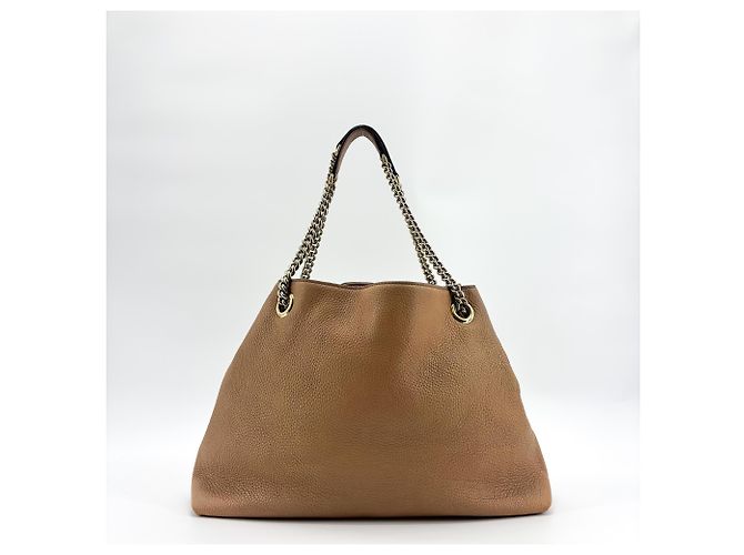 Borsa a tracolla Gucci Soho in pelle Medium Beige - vista 2