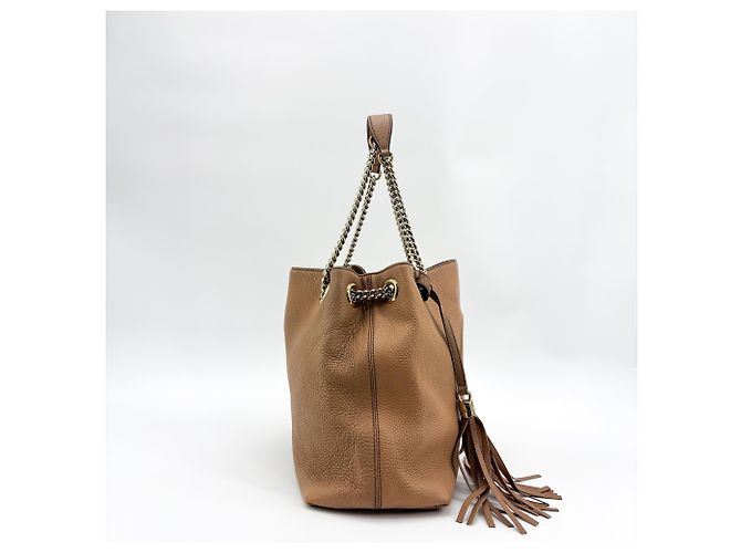 Borsa a tracolla Gucci Soho in pelle Medium Beige - vista 4