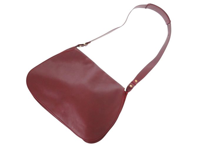 Borsa a tracolla Cartier Must in pelle Bordeaux Rosso Bordò - vista 7