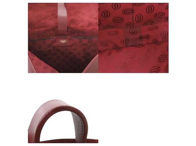 Borsa a tracolla Cartier Must in pelle Bordeaux Rosso Bordò - vista 8