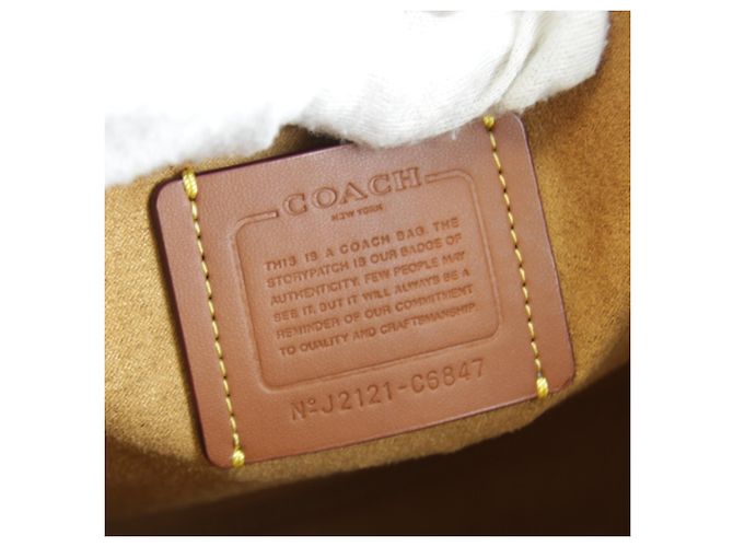 Saco Tote 2-Way Matelassé COACH Bege - vista 16