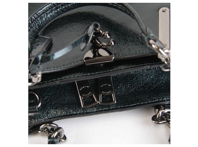 Coach 2-Way Schultertasche aus grünem Leder - Ansicht 11