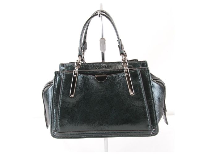 Coach 2-Way Schultertasche aus grünem Leder - Ansicht 2