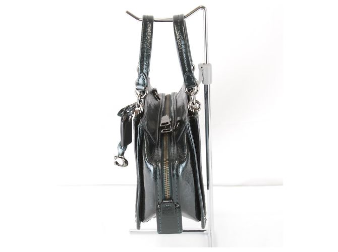 Coach 2-Way Schultertasche aus grünem Leder - Ansicht 3