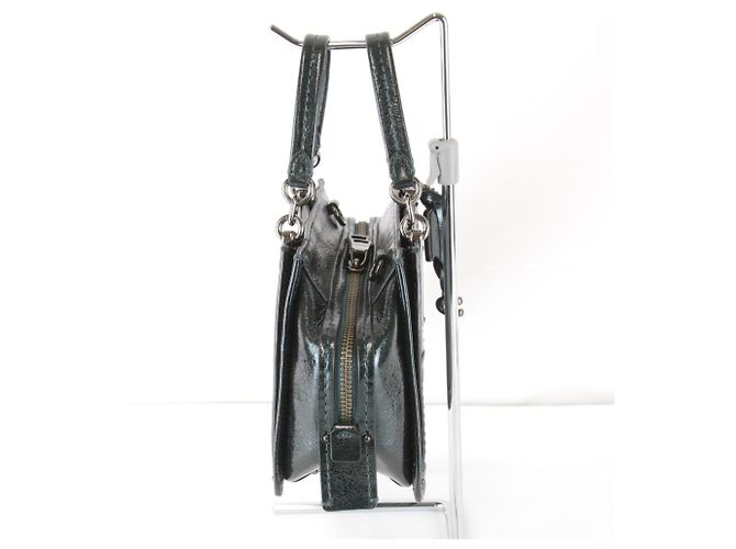 Coach 2-Way Schultertasche aus grünem Leder - Ansicht 4