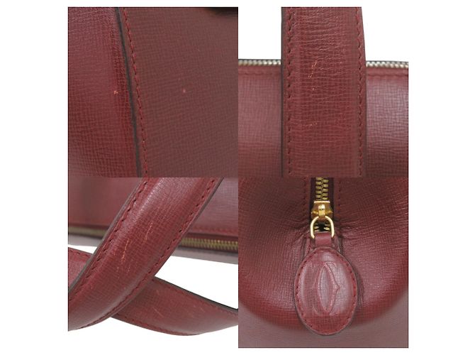 Borsa Mini Boston Cartier Rosso Bordò - vista 8